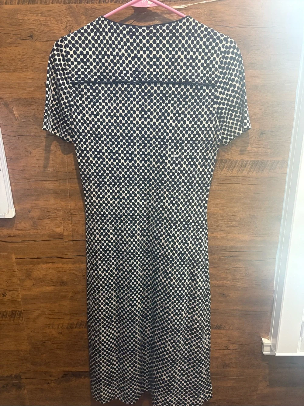 Tory Burch 100% Silk Navy Patterned Short Sleeve Shift Dress - Picture 4 of 7